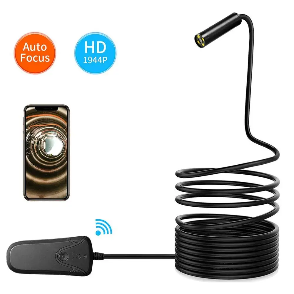 

Hard Endoscope 5m 5 Million Pixel Auto Focus Lens 4 Adiustable LEDS High Power HD IP68 Waterproof 130A