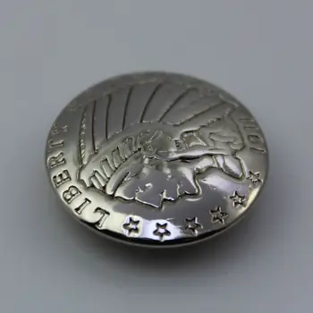 

(KBC03) 50pc Metal Concho 7/8'' RERODUCTION Native Indian Head COIN CONCHO Silver