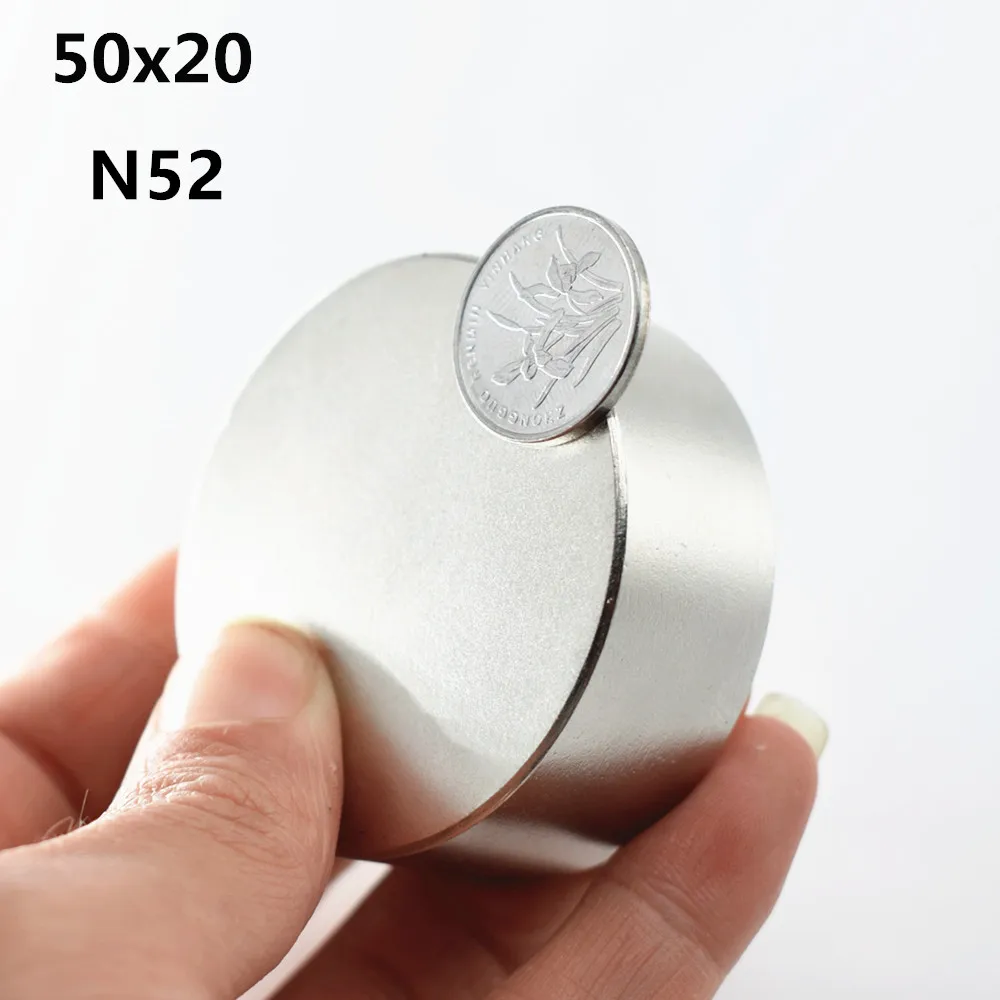 

1pcs N52 Neodymium magnet 50x20mm super strong round disc Rare earth powerful gallium metal magnets water meters speaker 50*20