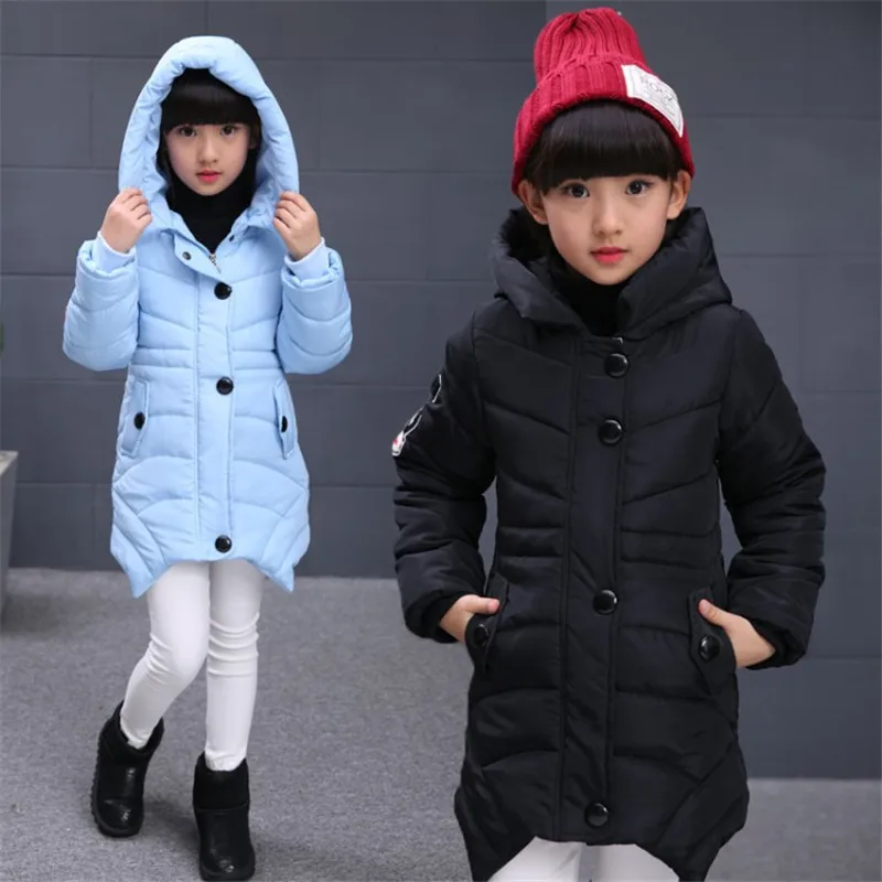 

2019 Winter Children's Clothing Kids Down Cotton Outerwear Girls Wadded Jacket Child medium-long Thickening Cotton-padded Coat