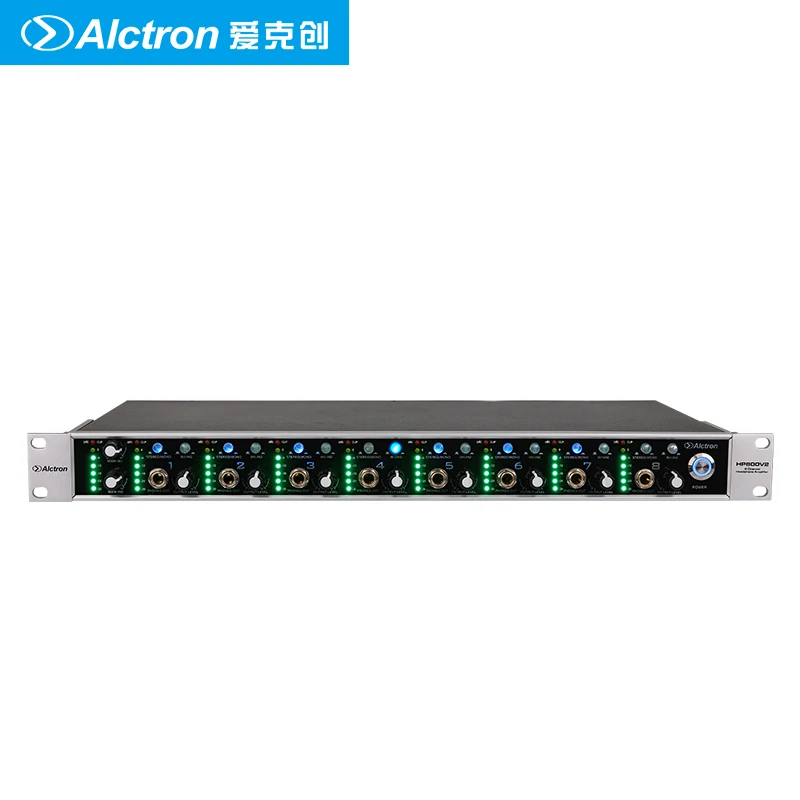 Alctron HP800 V2 16-канальный усилитель для наушников имеет 8 группа независимых стерео наушники каналов, используемых для усиления наушников