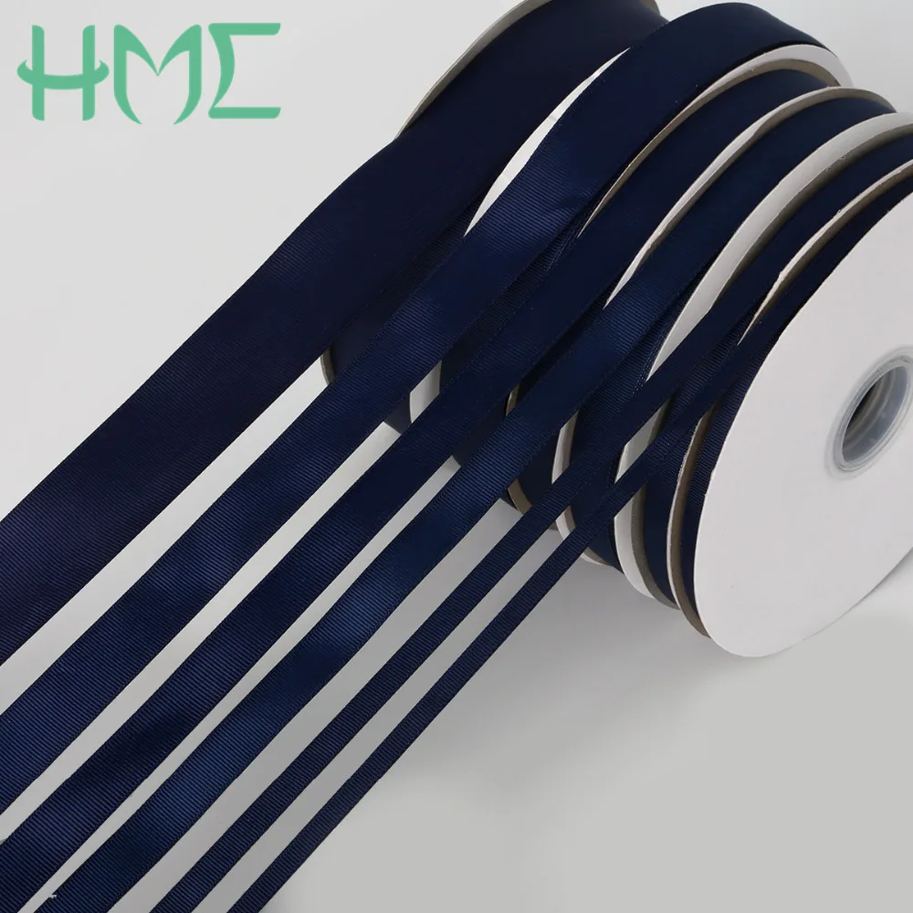 100 yards/lot 7 10 15 20 25 38mm Navy Color Satin Ribbons for Sewing Accessoriees DIY Craft