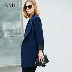 Amii минималистичный 2019 осенний Новый деловой костюм пиджак офисный женский шикарный двубортный блейзер с отделкой