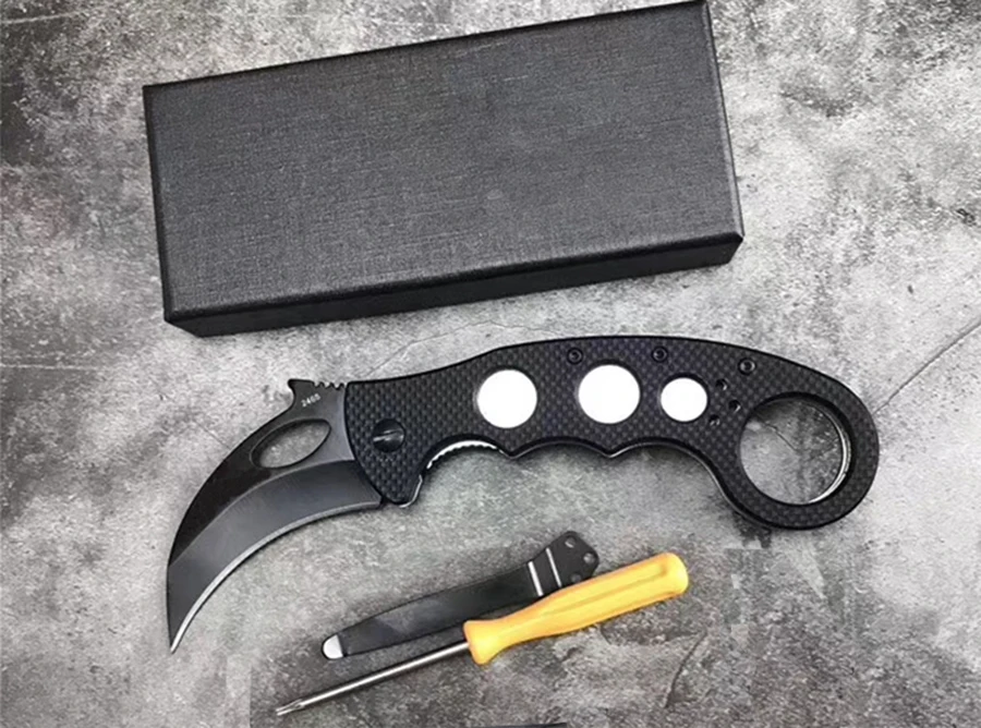 Самый низкий складной нож Karambit 440 Лезвие G10 Ручка для тренировок на открытом воздухе Когти для кемпинга инструменты для выживания спасательные ножи подарок