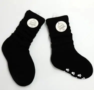 Детская одежда на осень-зиму широкий выбор хлопковых носков милые трикотажные носки карамельного цвета для родителей и детей теплые нескользящие носки для мальчиков и девочек - Цвет: Black