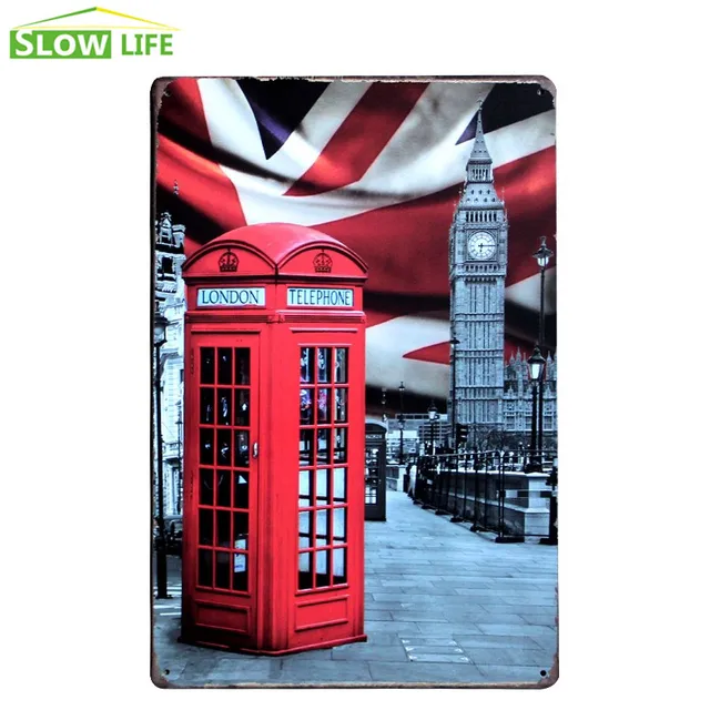 London Telephone Booth Sign Cafe Wall Decor Metal Sign Vintage Home ... London Telephone Booth Sign Cafe Wall Decor Metal Sign Vintage Home ...