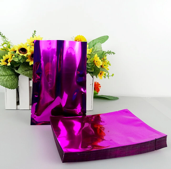 Qi Size6*9cm 200Pcs/Lot Open Top Purple Aluminum Foil Plastic Package