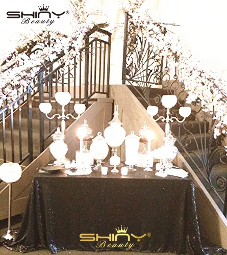 ShinyBeauty скатерть с блестками 48x72 дюймов черное для свадьбы/вечерние/Decoration 125x180cm a на