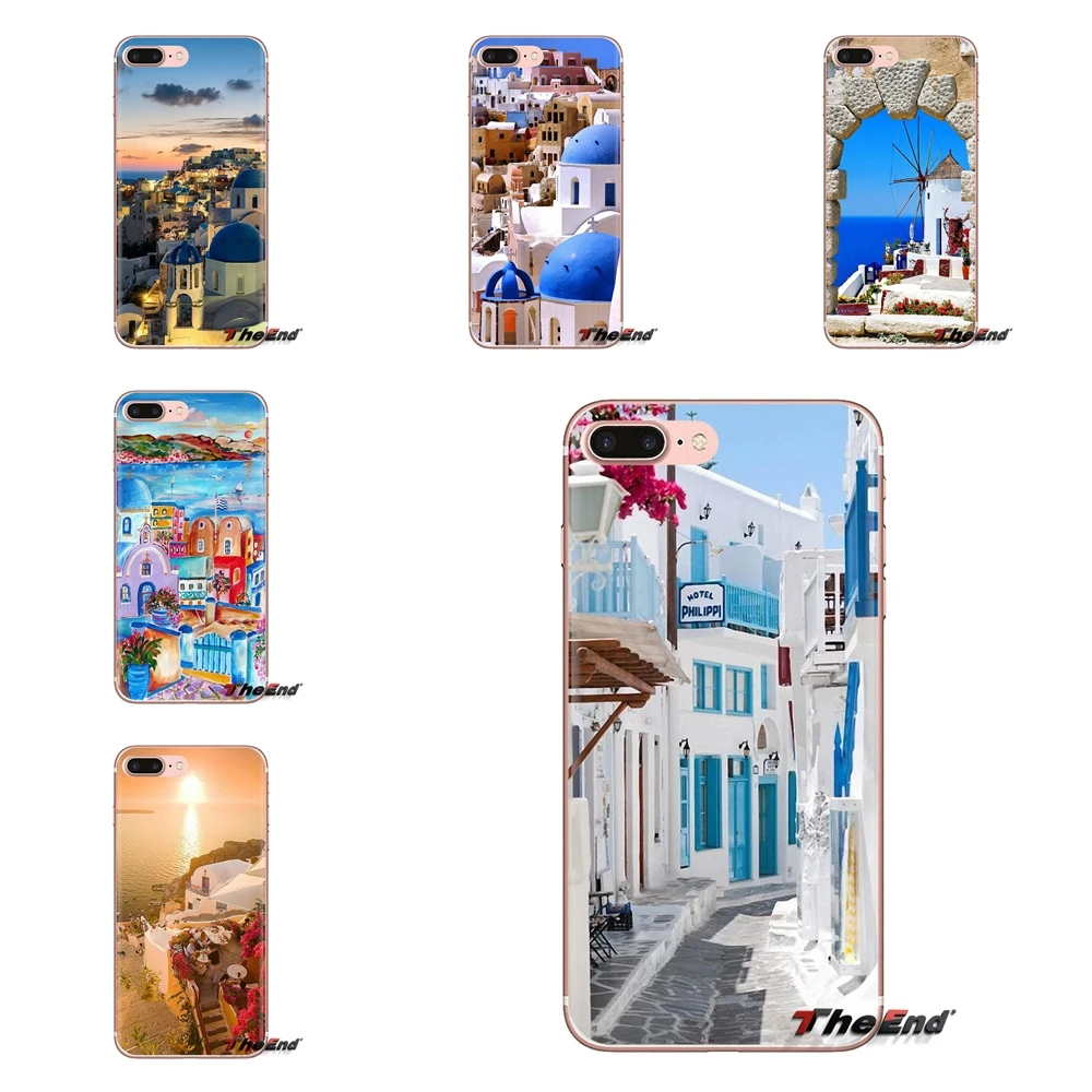 

For Samsung Galaxy A3 A5 A7 A9 A8 Star A6 Plus 2018 2015 2016 2017 Transparent TPU Cases Covers Oia Santorini Sea Greece Scenery