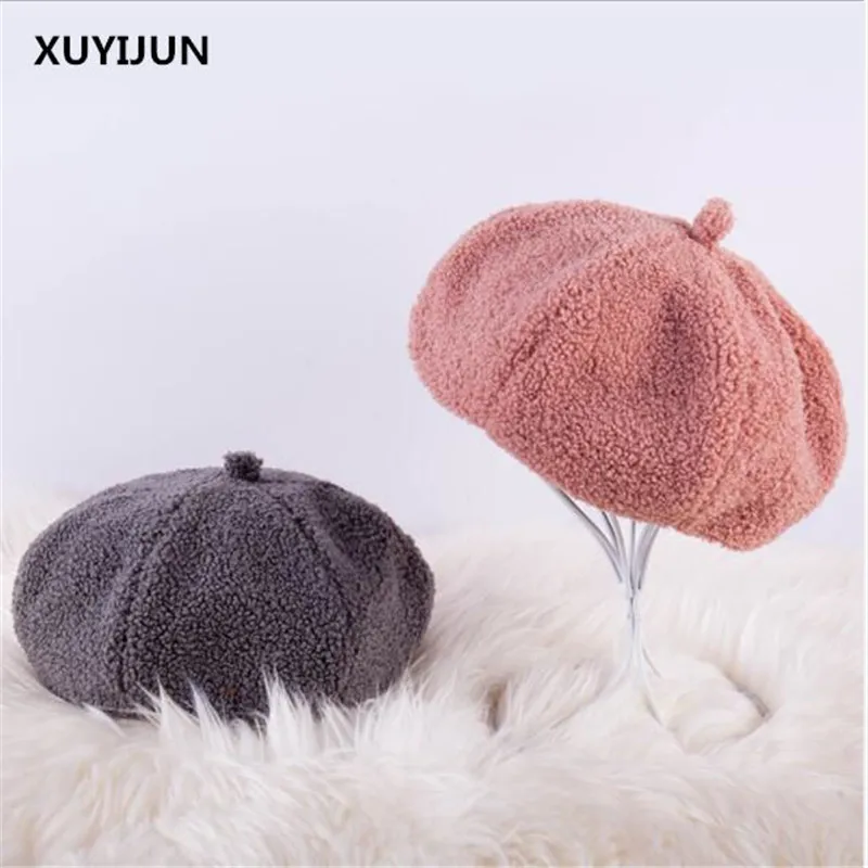 Xuyijun High Quality Beret Women Classic Solid Color Winter Hats For Knit Flat Cap Beanie Cashmere Lady Girl Berets | Аксессуары для