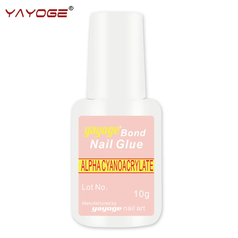 

10g YAYOGE Nail Glue with Brush full bottle Bonder Bond for UV gel polish varnish Acrylic Nail False Tip decorations rhinestones