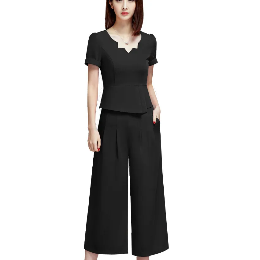 2017 Women Pant Suits Work Clothes Two Piece Suit Fashion Casual Solid