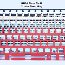 GH60 алюминиевая пластина анодированная для стабилизаторов Costar Монтажная поддержка ANSI макет для 60% механическая клавиатура DIY