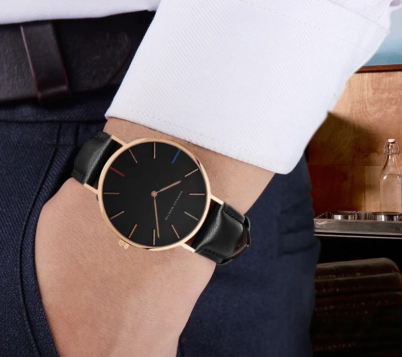 Ханна Мартин влюбленных стиль Мужские часы кожаный нейлоновый ремешок Топ Бренд роскошные часы для женщин часы для мужчин розовое золото часы saat relogios
