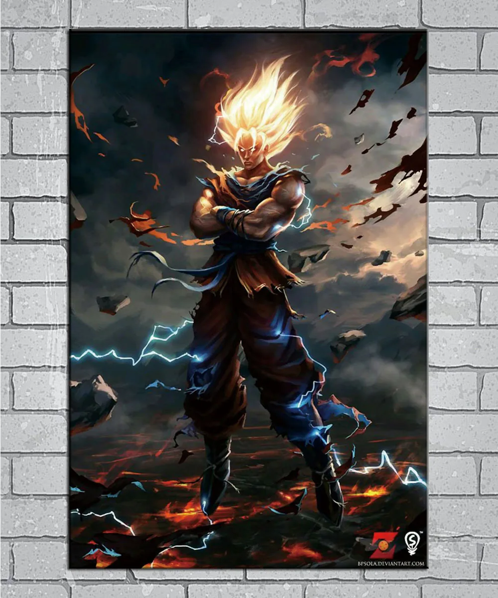 

Dragon Ball Z Goku Japan Fighting Anime Light Canvas Custom Poster 24x36 27x40 inch Home Decor N521
