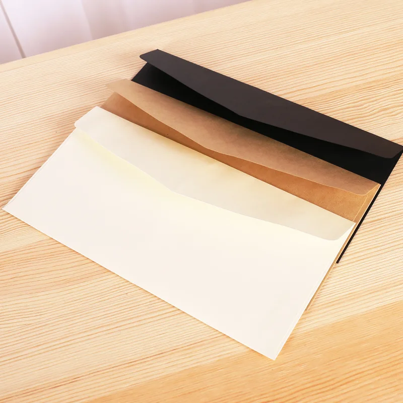 

10pcs/Lot 22*11CM Large Black White Kraft Paper Envelopes Vintage European Style Envelope For Card Scrapbooking Gift Wholesale