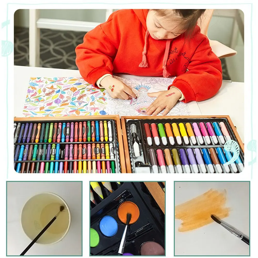 Игрушка для рисования, набор акварельных карандашей для художников, детей, студентов, инструменты для рисования с сумкой для хранения, школьные принадлежности для обучения