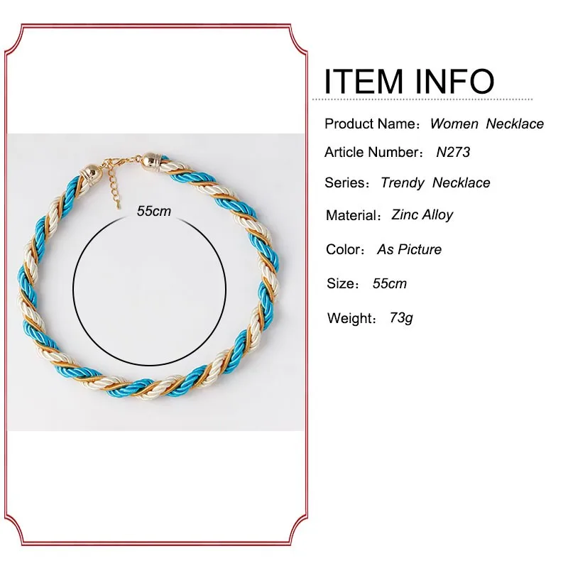 F& U дешевые оптовые продажи, модные популярные модные уникальные дизайнерские изысканные различные цвета веревки с цепочкой смешанные колье ожерелье