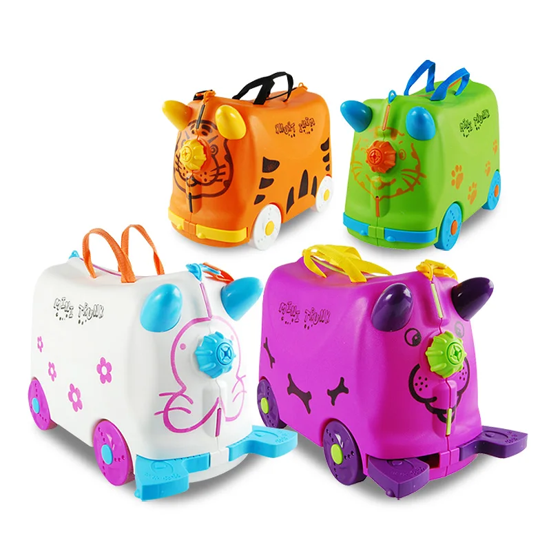 

Travel Luggage Locker Boy Cars Toy Box Suitcase Can Sit To Ride Baby Check Box Children Holiday Gift Bear 50KG Rolling Suitcase
