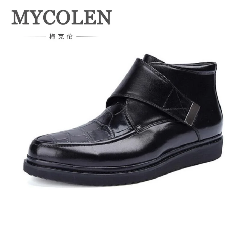 

MYCOLEN Men Boots 2017 Winter New Arrivals Business Men Ankle Boots Flat Personalized Round Toe Men Snow Boots Luxury Product