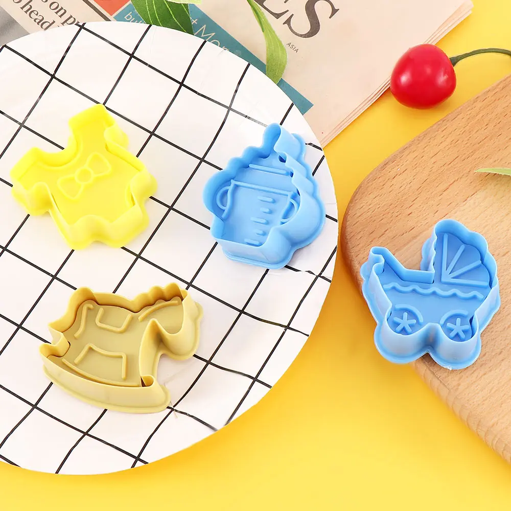 4Pcs/set Cake Baby Toy Decor Sugar Paste Loaf craft Plunger Fondant Cutter Tool Random Color Mold Cookie | Дом и сад