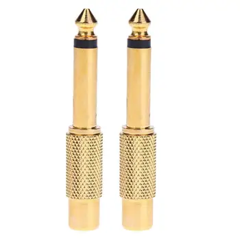 

1pc Gold Plated 6.35mm 1/4in Mono Male Jack to RCA Female Plug Audio Adapter Connector