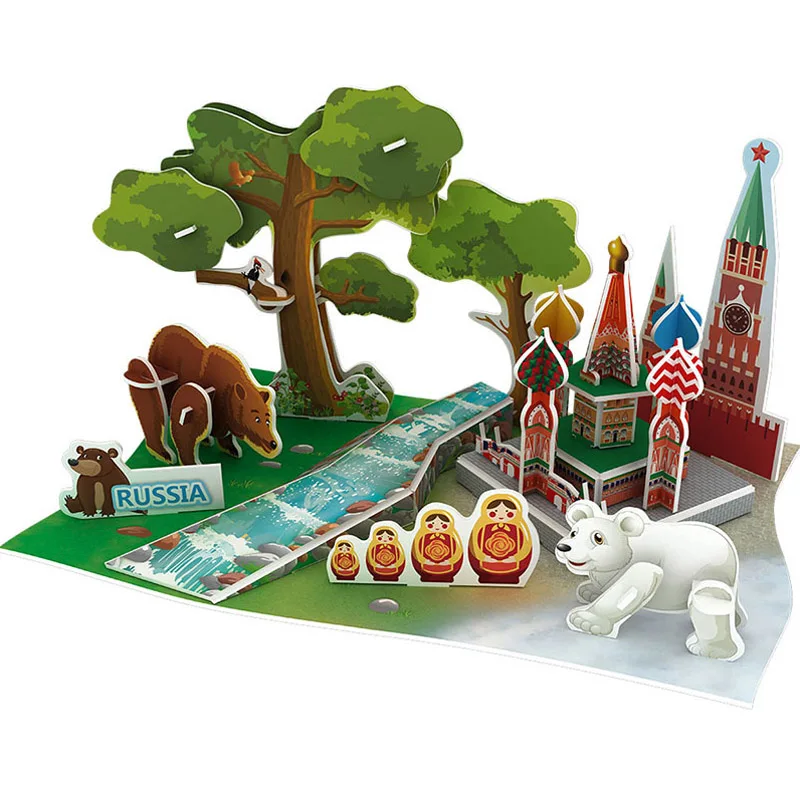 DIY 3d головоломка бумажная объемная модель собранная головоломка Обучающие Развивающие игры игрушки для детей головоломки детские игрушки - Цвет: MS201