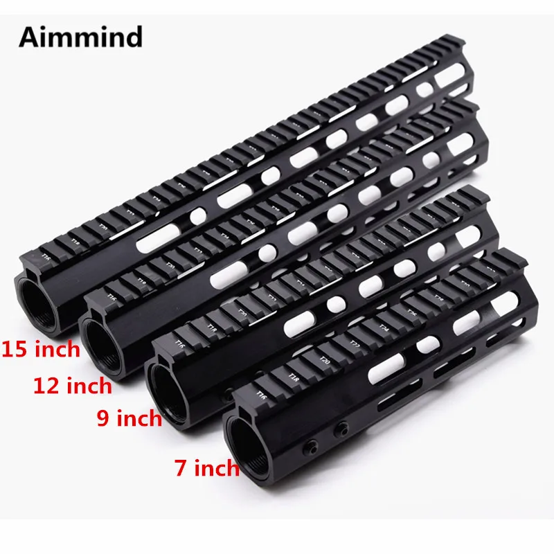 

7-9-12-15 inch Free Float M-LOK Handguard Picatinny Rail Mount Scope Mount with Steel Barrel Nut for .223 5.56 AR15 M16 Mlok