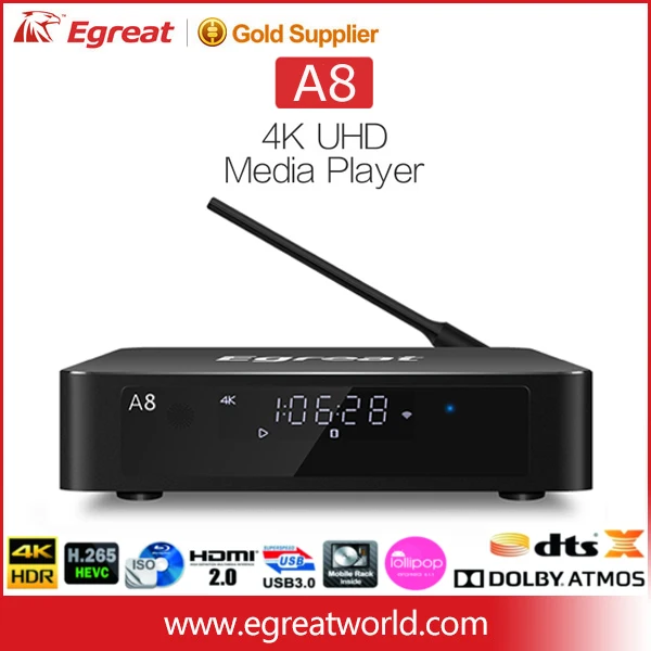 

Egreat A8 HD Android TV Box Professional 4K BD Menu HDD SATA Media Player 4K HDR 2G/8G WIFI Bluetooth 4.0