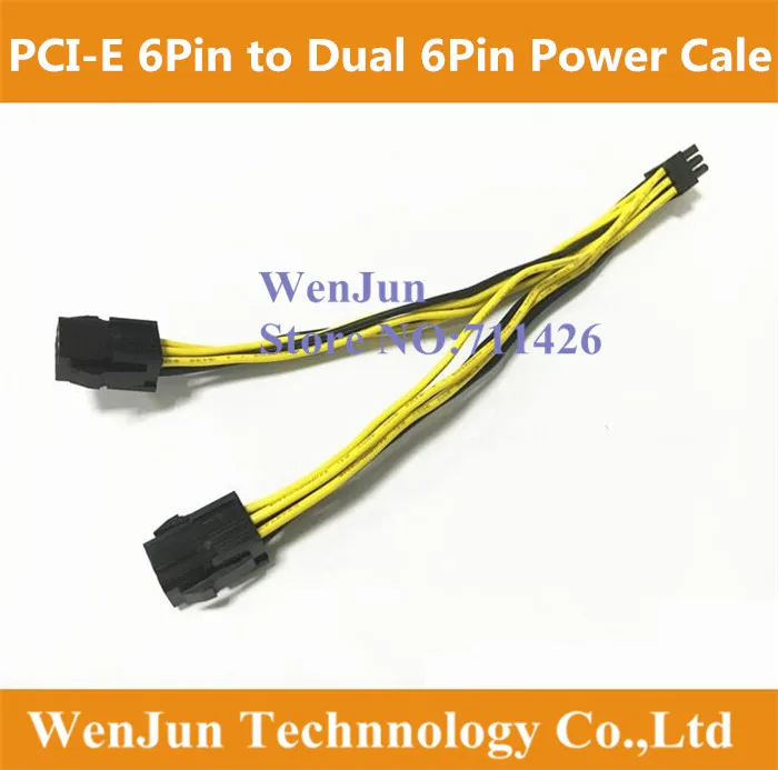 

16AWG/18AWG PCI-E 6Pin to dual 6Pin male to female GPU splitter Power cable with 20CM wire for Graphic video card -50pcs