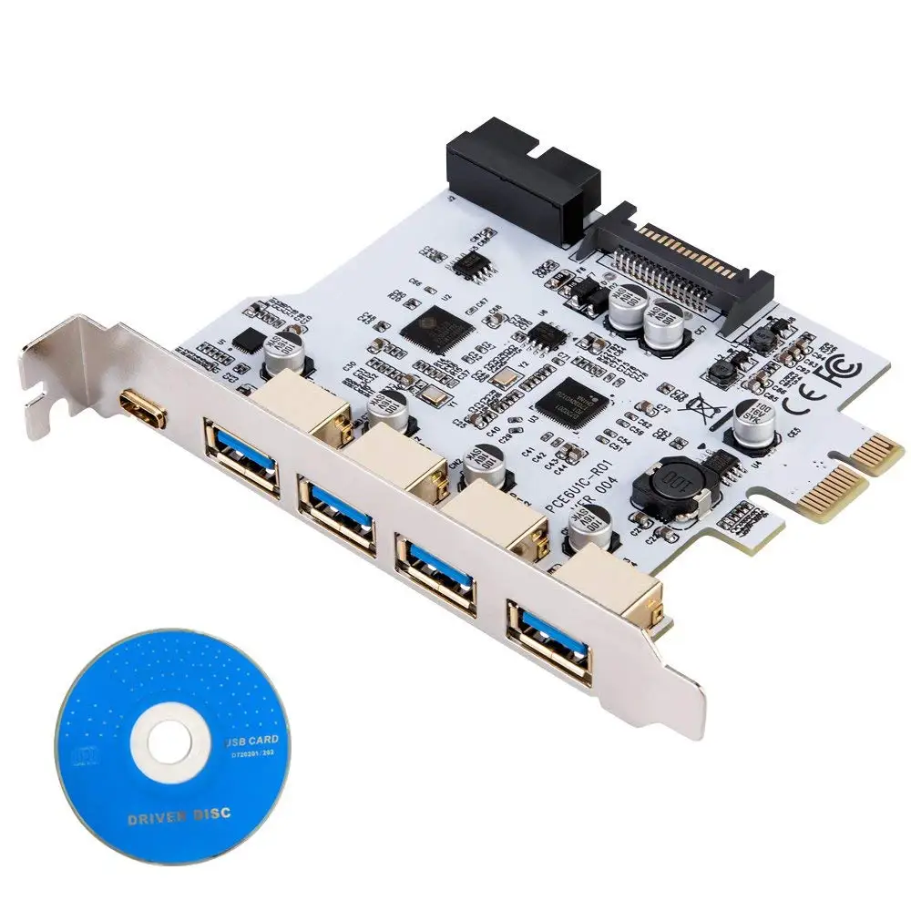 USB 3.0 PCI-E Expansion Card PCI Express to USB 3.0 Controller 5Port + 1Port 3.1 Adapter pcie adapter card pcie expansion card pcie usb adapter card