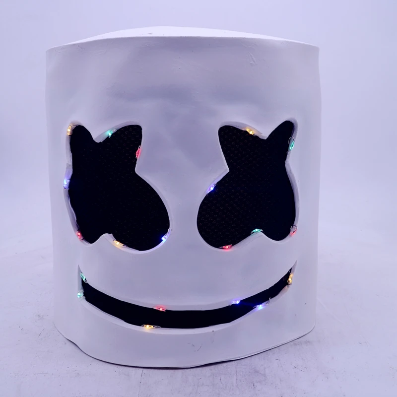 Маска диджея Зефирное лицо светлая полная голова маски DJ marshmello шлемы косплей для хеллоуина и карнавала Prop marshmello праздничные Вечерние