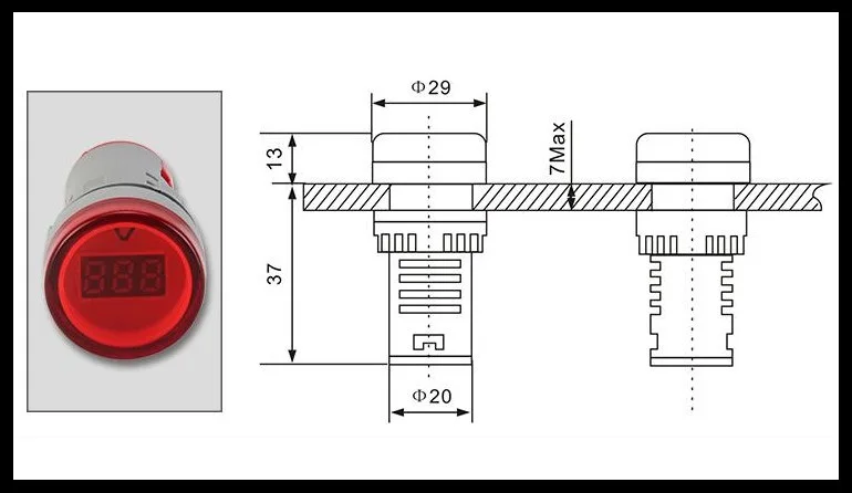 4 шт./партия AD16-22DSV 22 мм AC60-500V красный/зеленый/желтый/синий/белый измеритель напряжения цифровой дисплей индикатор