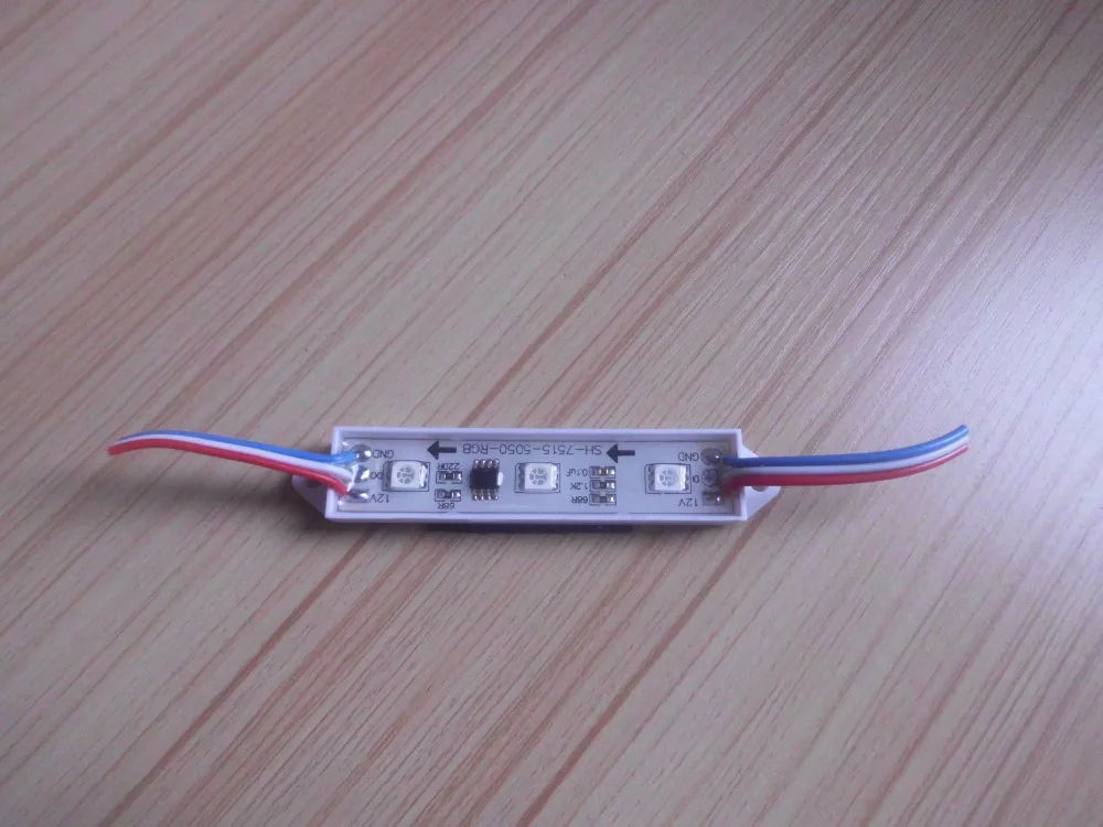 

full color 75X15mm 3LEDs WS2811 rgb led pixel module light; 3pcs 5050 RGB LED Module, 20modules/set, Waterproof IP67,DC12V input