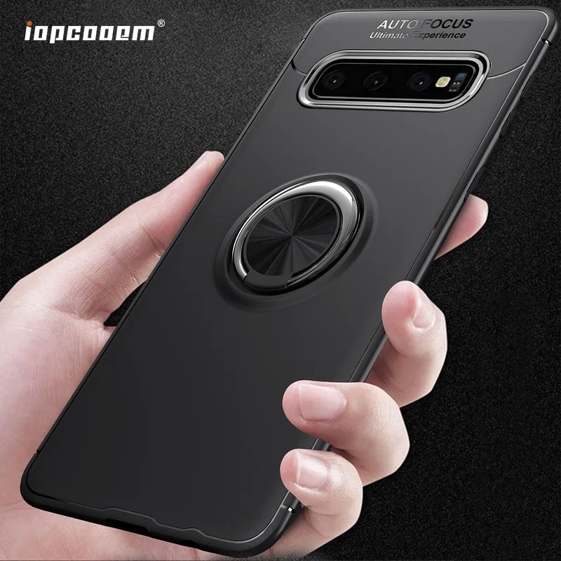 

Magnet Phone Cover For Samsung Galaxy S10 Plus Finger Ring Holder Cases For Samsung Galaxy S10 Soft Phone Shell Coque