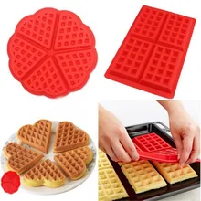 Heart Shape Waffle Mold Maker 5-Cavity Silicone Oven Pan Microwave Baking Cookie Cake Muffin Cooking Tools JD721