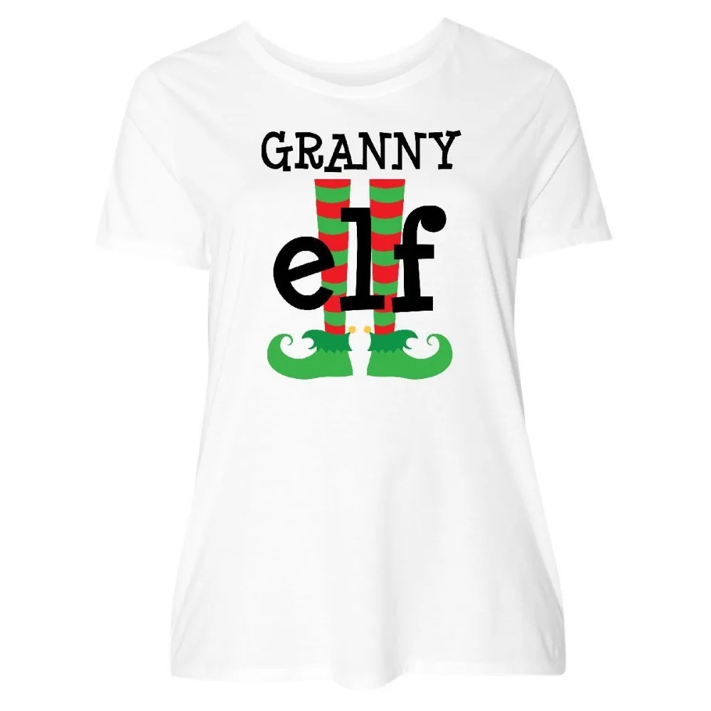 Customize Tee Shirts Regular Granny Elf Crew Neck Short-Sleeve Womens Tee Shirt Customize Tee Shirts Regular Granny Elf Crew Neck Short-Sleeve Womens Tee Shirt