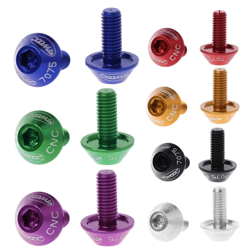 

M5x10mm Aluminum Alloy Bike Bicycle Water Bottle Cage Bolt Holder Screw 2pcs/set