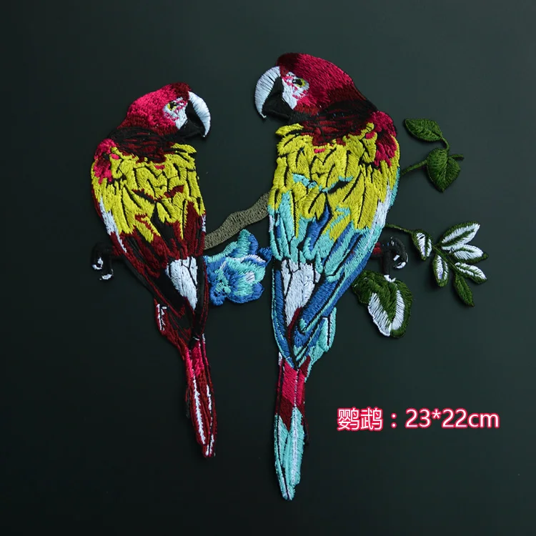 

DIY Flower and Bird Patch Parrot Fashion Embroidery Personality Tide National Wind Cheongsam Embroidered Patches Sewn on YN248