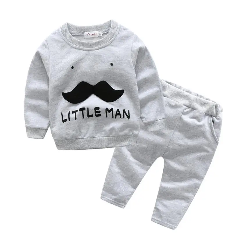 

2018 new arrival 2Pcs Toddler Baby Girls Boys Letter Beard Tops+Pants Clothes Set Outfit Clothes skin-friendly soft August 8