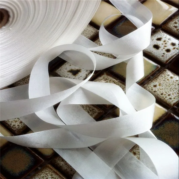 15 мм X 150 м Неокрашенная чистый шелк вышивка лента тонкая тафта высокое качество шелковая лента Аня лента ручной работы - Цвет: undyed white