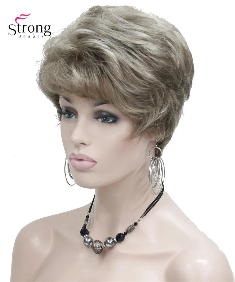Женский короткий волнистый парик из синтетических волос Блонд с яркими волосами Полный парик цвет на выбор