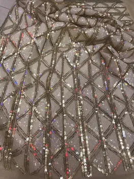 

embroidery french lace fabric SYJ-121126 for party dress on sale African tulle mesh lace fabric with sequins