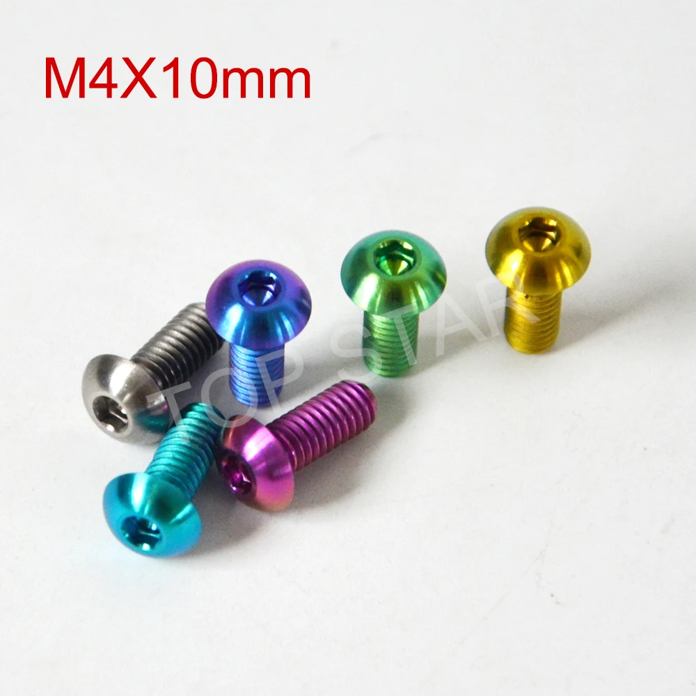 

M4x10mm Titanium Ti Socket Head Allen Hex Screw for Bicycle Multicolor DIY 12pcs