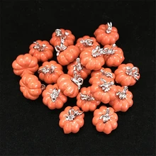 10 шт. Высокое качество Серебряный цвет эмалированные мини милые тыквы Подвески DIY серьги ожерелье ручной работы ювелирных изделий