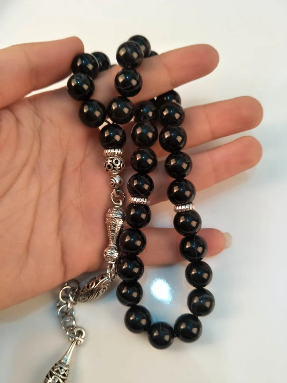 

Tasbih store 10mm black onyx beads Islam Prayer Beads