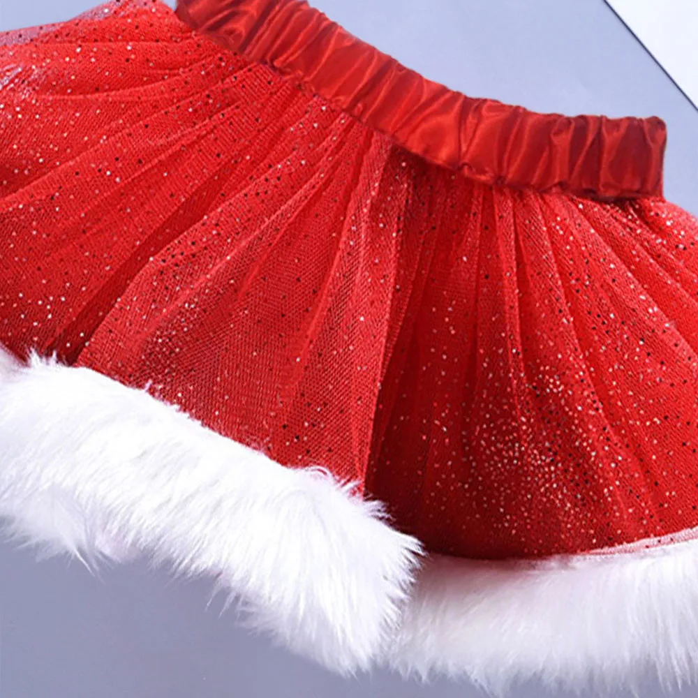 ARLONEET/одежда для малышей Рождественская одежда с длинными рукавами для новорожденных с надписью «my 1st»+ юбка в сеточку комплект из двух предметов с юбкой-пачкой