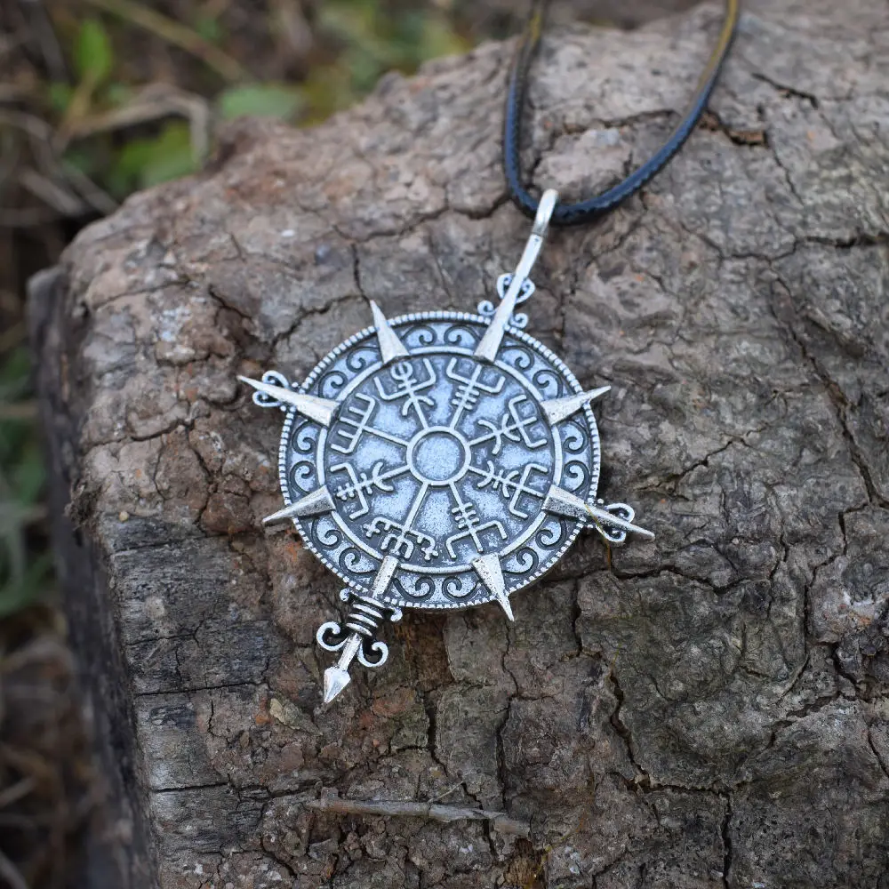 Viking Vegvisir компас защитный символ направляющая направление ожерелье с подвеской со знаком Viking SanLan ювелирные изделия