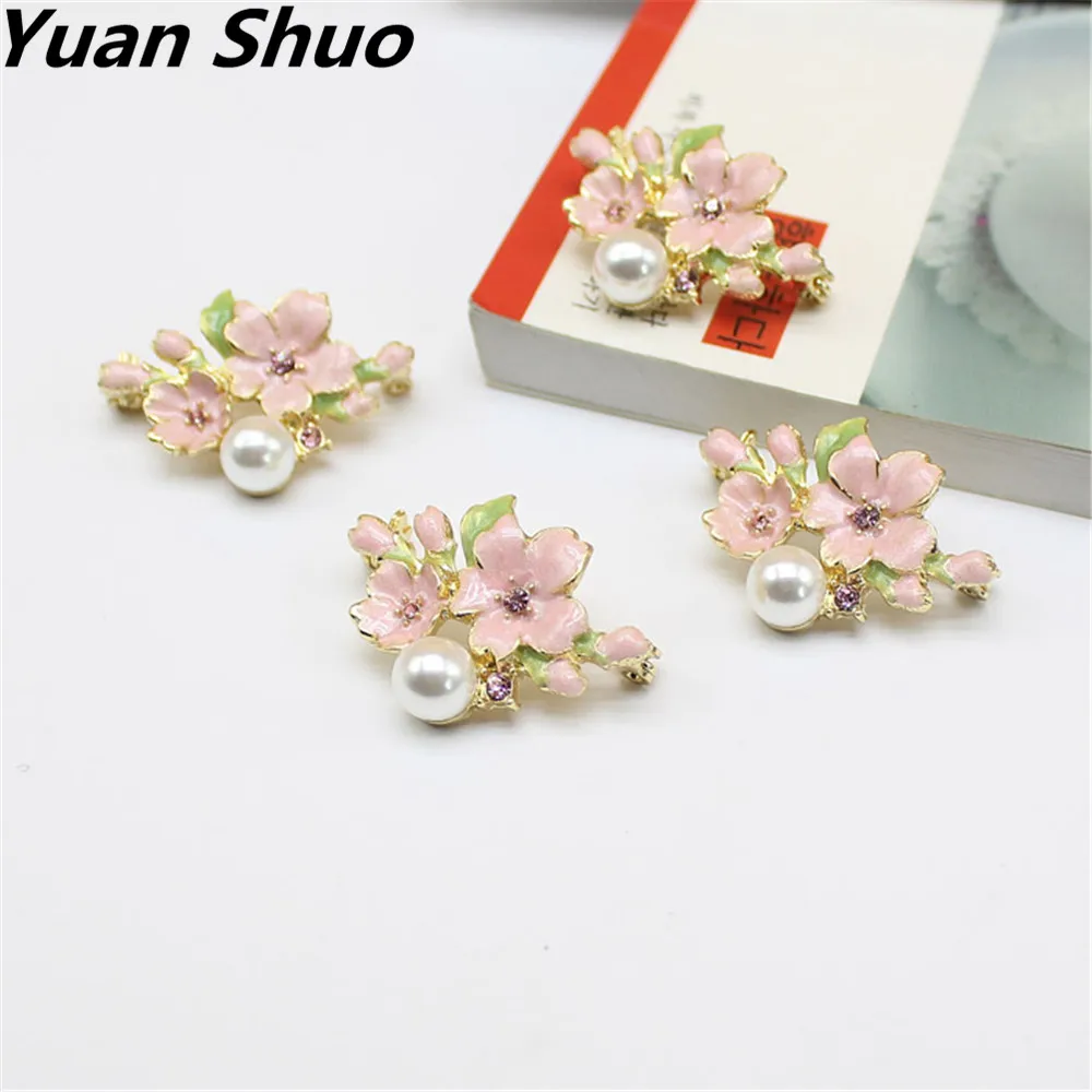 

Yuan Shuo Japan South Korea product spring peach blossom series super beautiful enamel delicate pink peach flower brooch batch