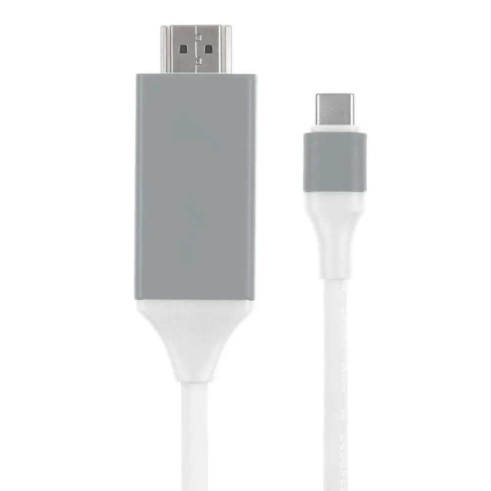 GreyWhite NO USB 2 м тип C HDMI кабель телефон подключение к ТВ адаптер HD ТВ экран поделиться Ссылка для MacBook Dell ASUS samsung S8 S9+ S10+ huawei P20 P30 - Цвет: GreyWhite NO USB